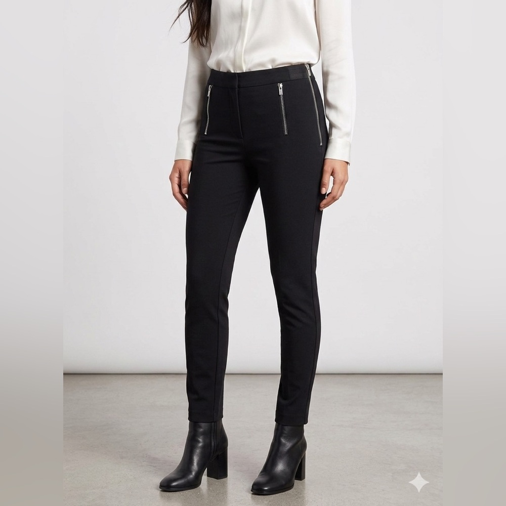 Ellos Black Skinny Pants with Zipper Detail